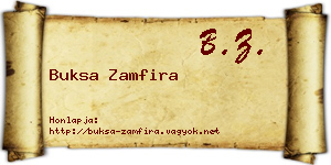 Buksa Zamfira névjegykártya